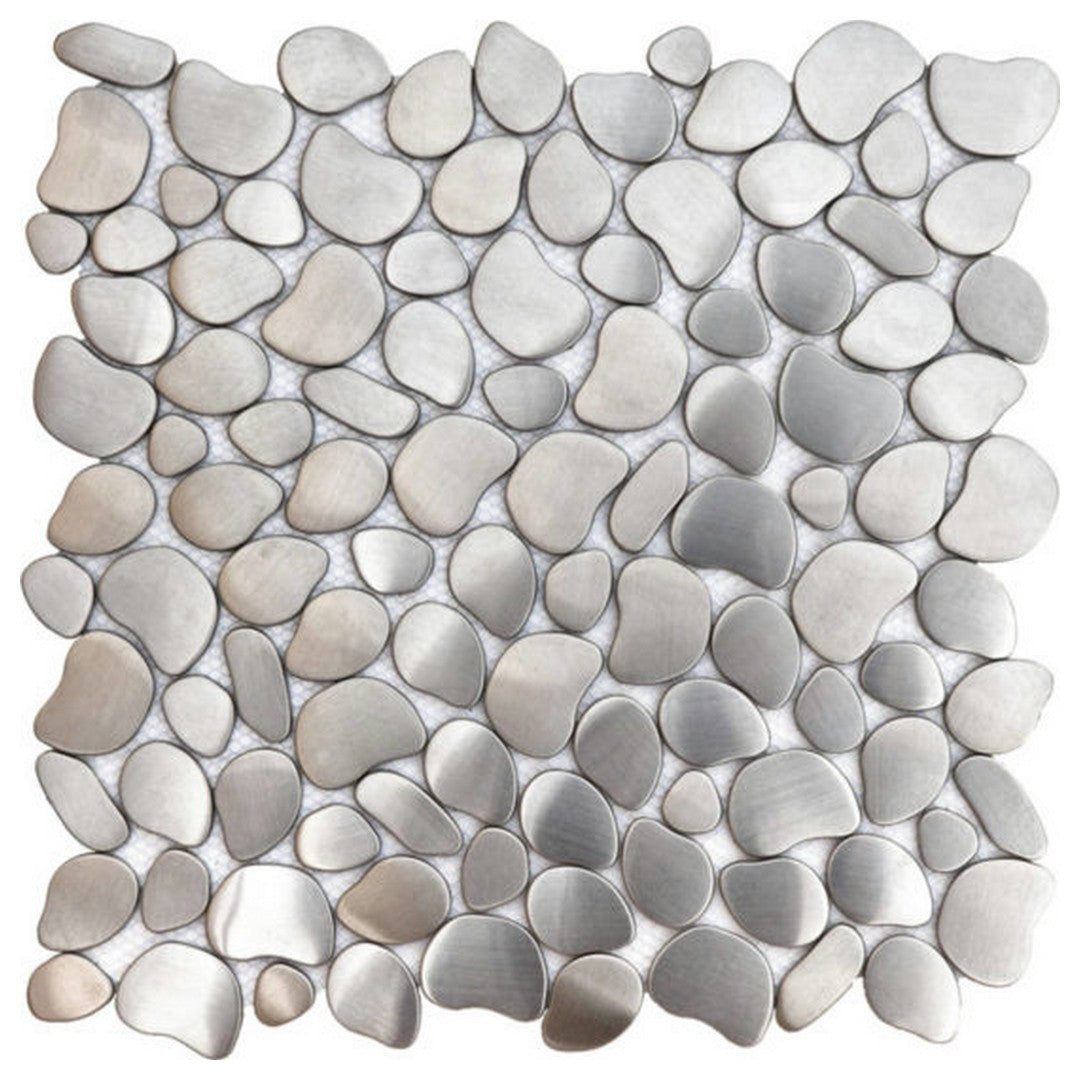 Qualis Ceramica Chelsea 12.2" x 12.2" Metal Brushed Inox Mosaic