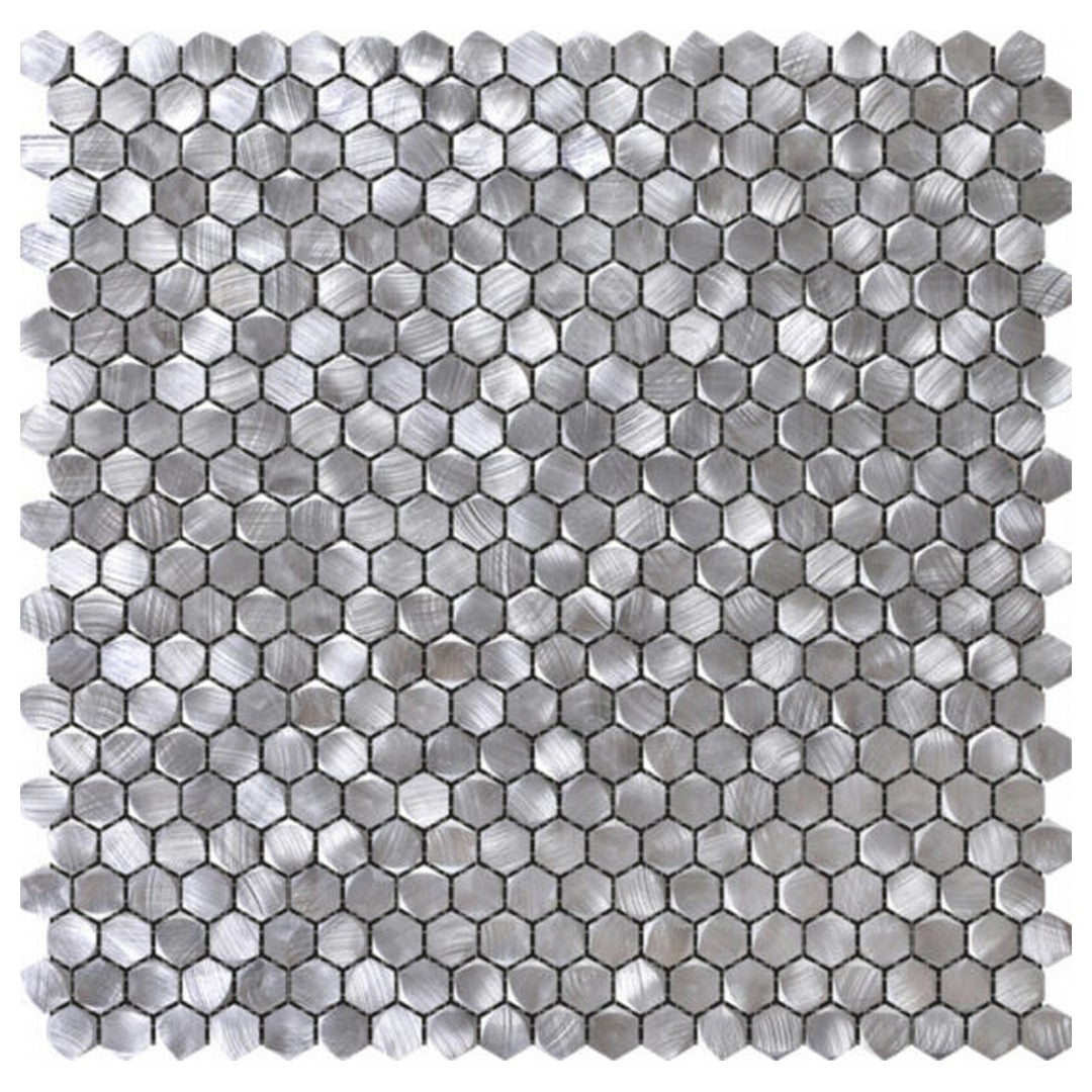 Qualis Ceramica Chelsea 12" x 12" Metal Medium Hex Aluminum Mosaic