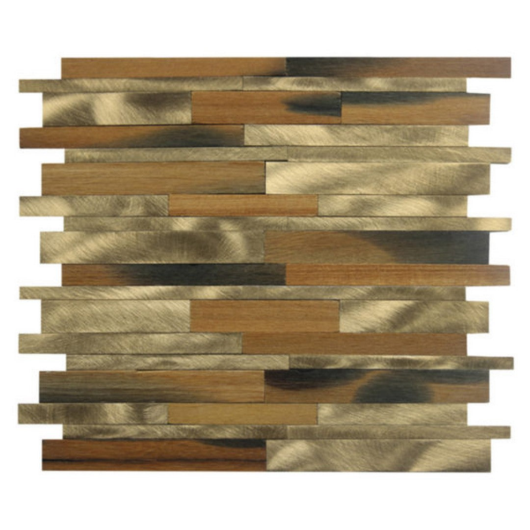 Qualis Ceramica Chelsea 12" x 12" Mixed Material Aluminum Baguette Mosaic