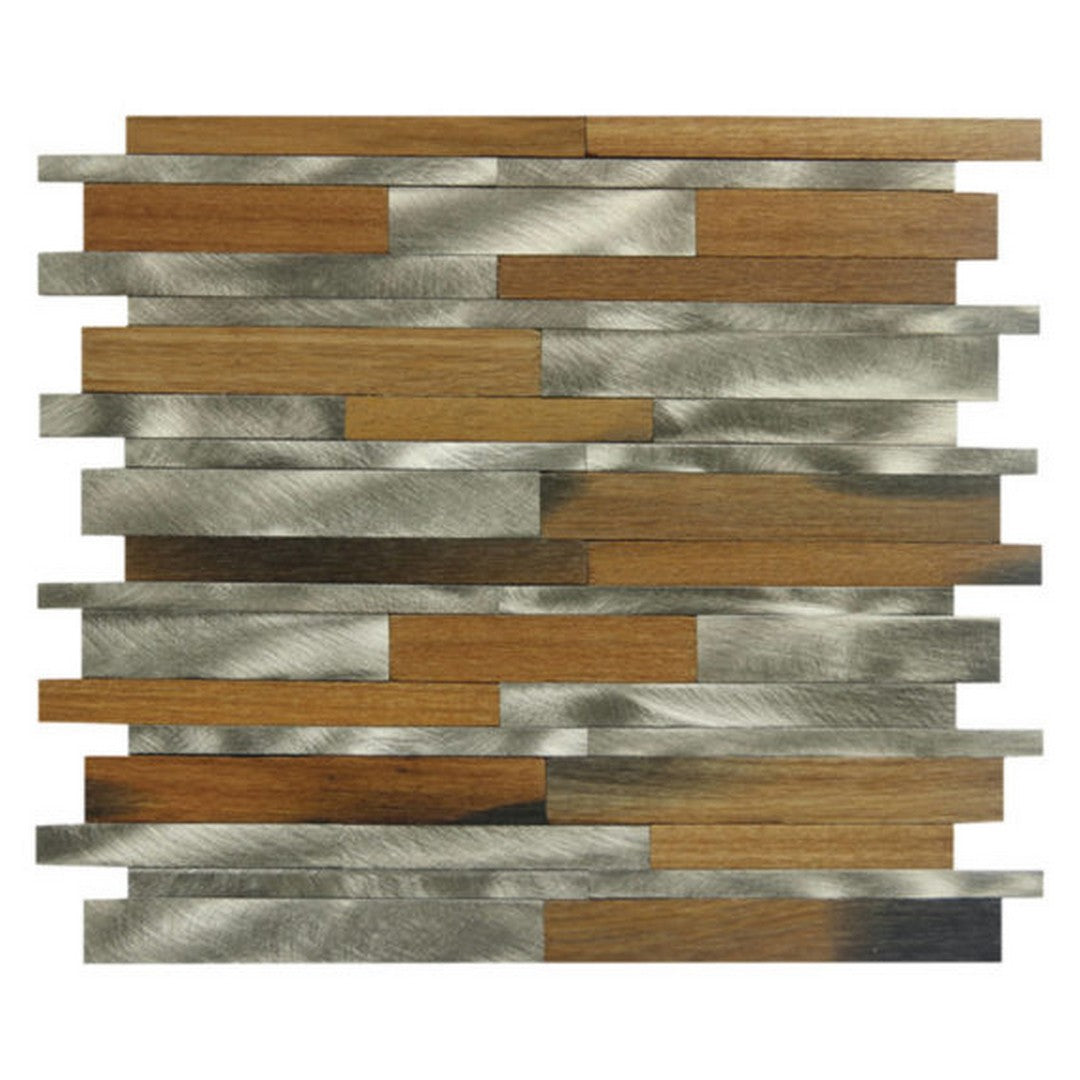 Qualis Ceramica Chelsea 12" x 12" Mixed Material Aluminum Baguette Mosaic