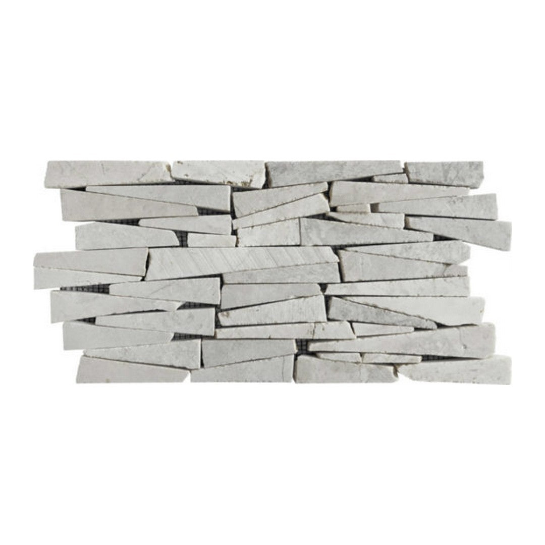 Qualis Ceramica Chelsea 6" x 12" Natural Stone Marble Mosaic