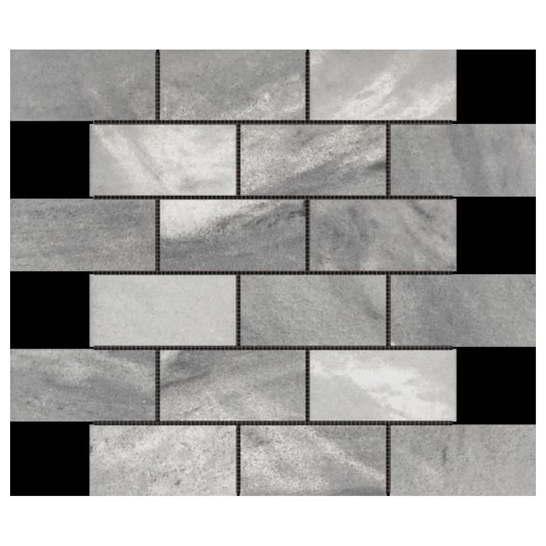 Qualis Ceramica Chelsea 11.8" x 11.8" Marble 2x4" Brick Mosaic