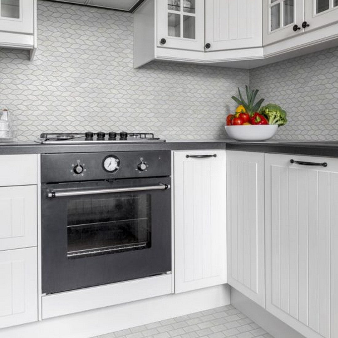 Qualis-Ceramica-Chelsea-12-x-12-Marble-Elongated-Hex-Leaves-Mosaic-White-Grey