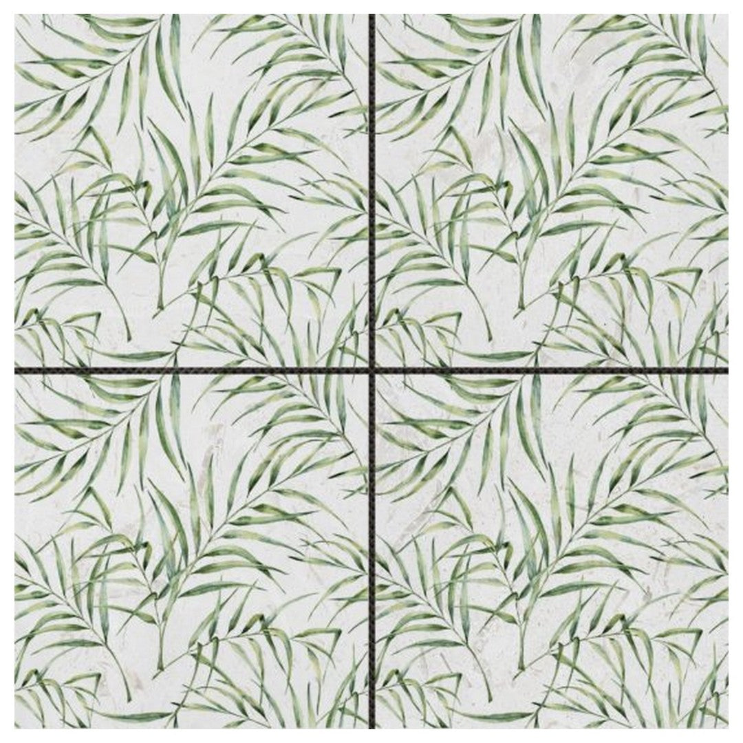 Qualis Ceramica Chelsea 12" x 12" Marble 6" Palm Leaf Mosaic