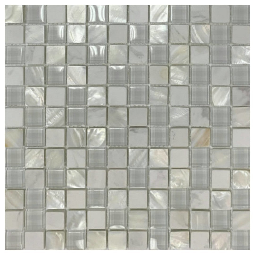 Qualis Ceramica Chelsea 11.7" x 11.7" Glass Marble Mix Mother Of Pearl Mosaic