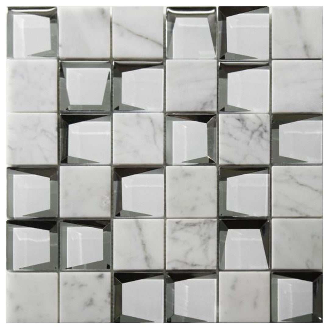 Qualis Ceramica Chelsea 12" x 12" Glass Marble 2" Mix Mosaic