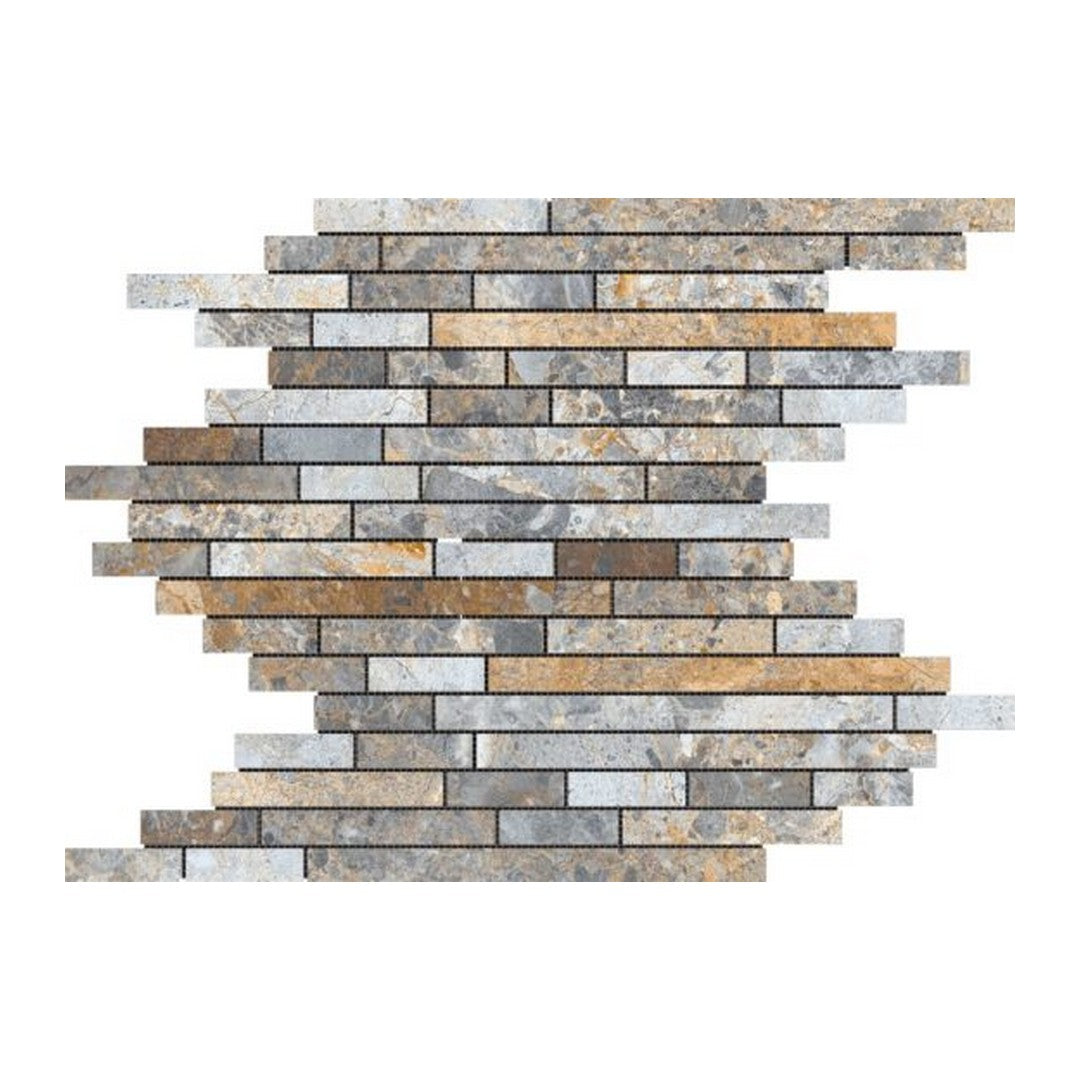 Qualis Ceramica Chelsea 12" x 12" Marble Baguette Mosaic
