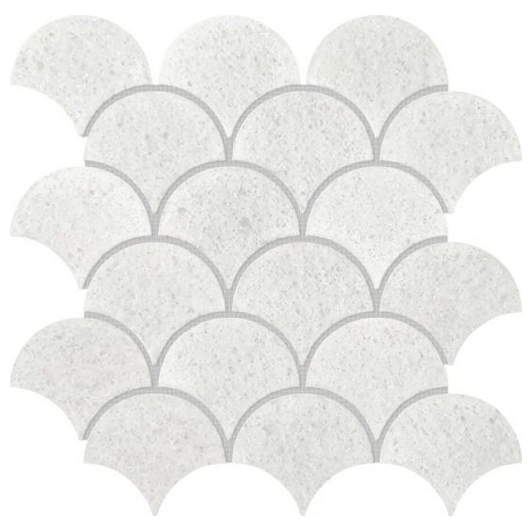 Qualis Ceramica Chelsea 11.7" x 11.1" Polished Marble Scale Mosaic