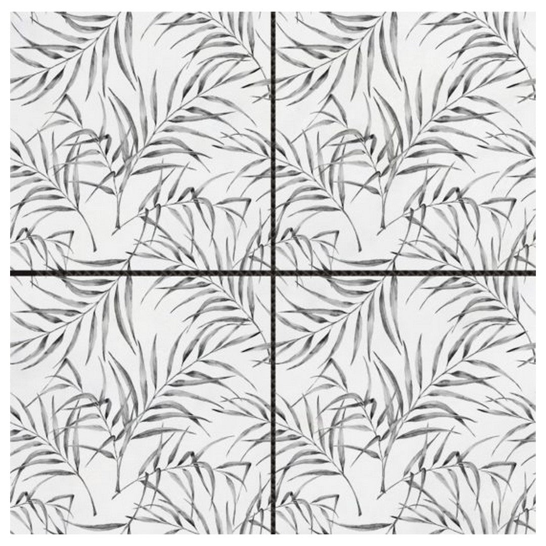 Qualis Ceramica Chelsea 12" x 12" Marble 6" Palm Leaf Printed Marble Mosaic
