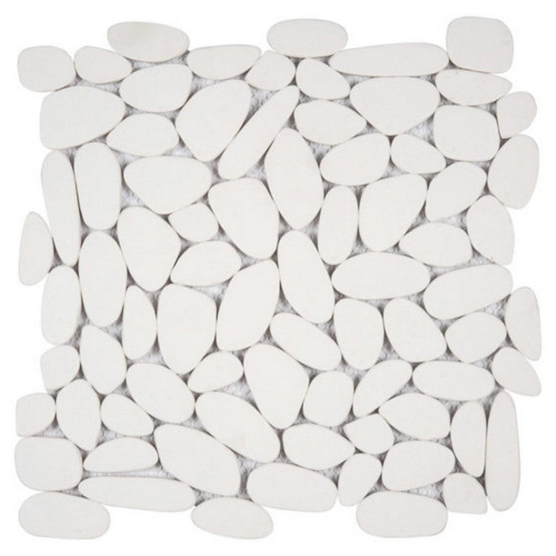 Qualis Ceramica Chelsea 12" x 12" Natural Stone Sliced Reconstituted Pebble Mosaic