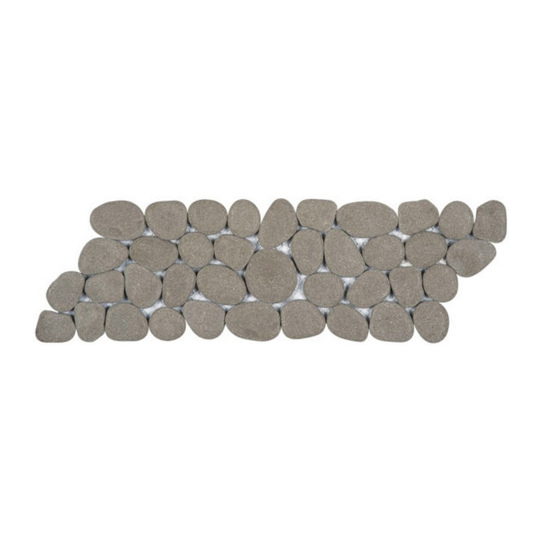 Qualis Ceramica Chelsea 4" x 12" Natural Stone Reconstituted Pebble Mosaic Border