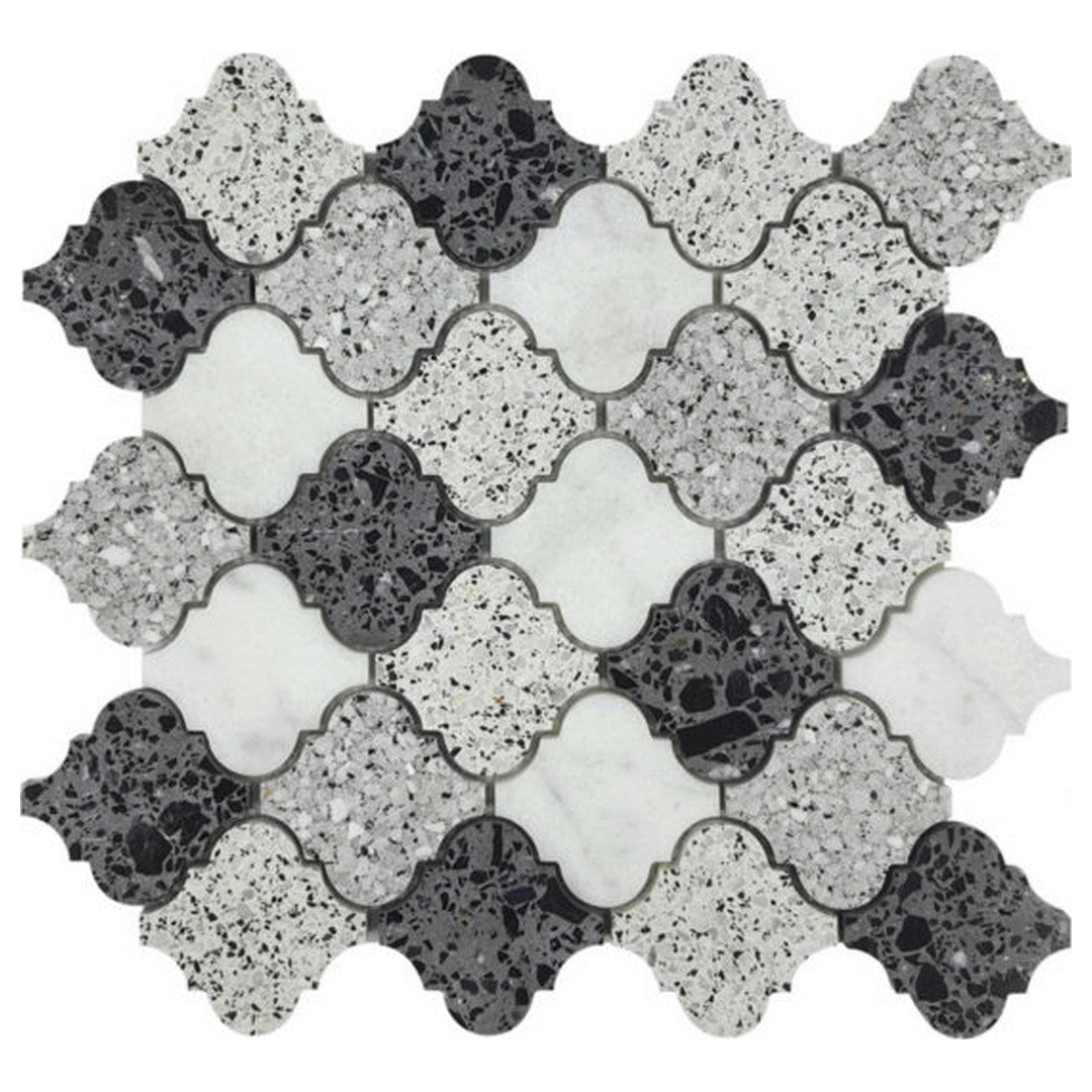 Qualis Ceramica Chelsea 11.8" x 11.8" Natural Stone Lantern Terrazzo Marble Mosaic