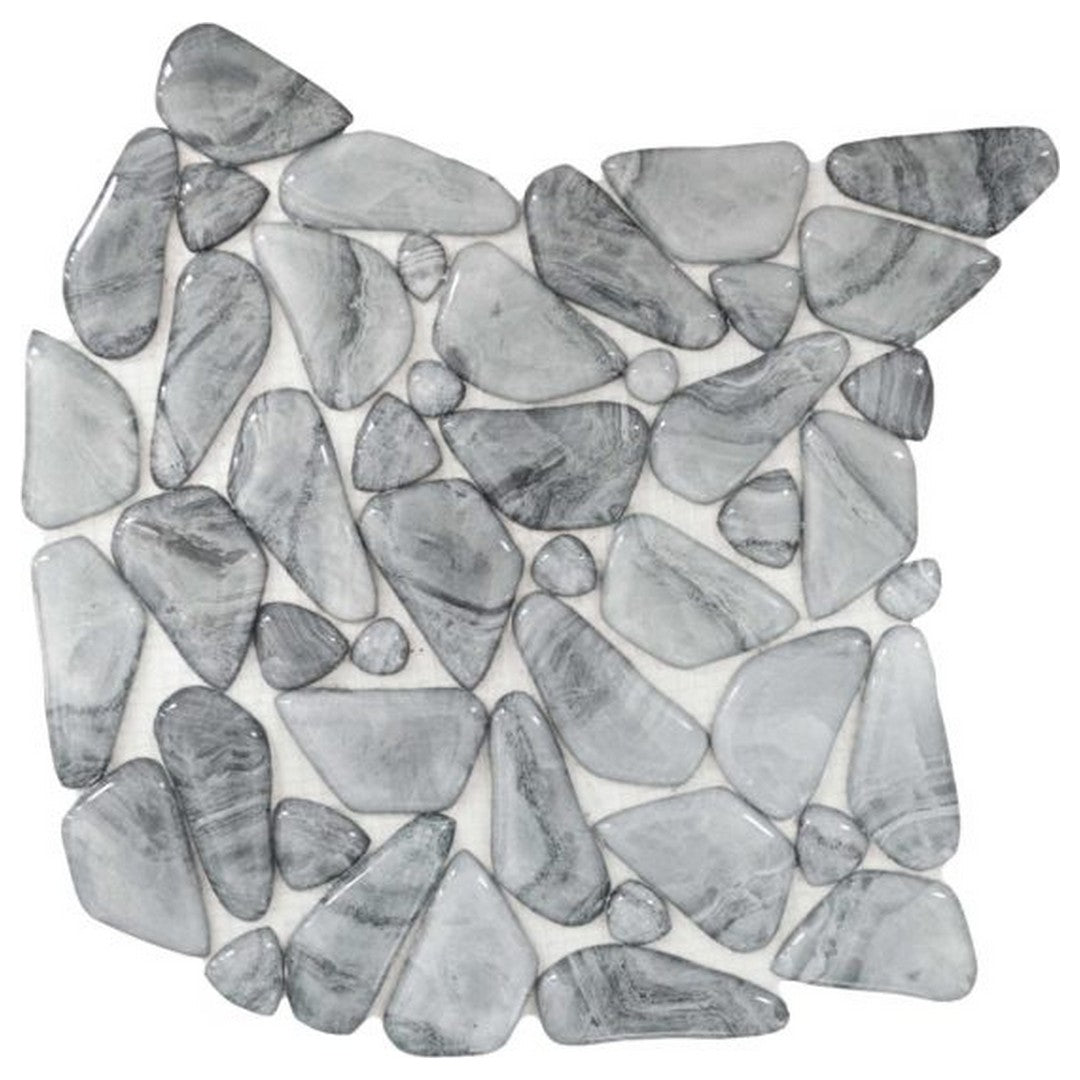 Qualis Ceramica Chelsea 11.4" x 11.4" Glass Marble Mix Pebble Pattern Mosaic