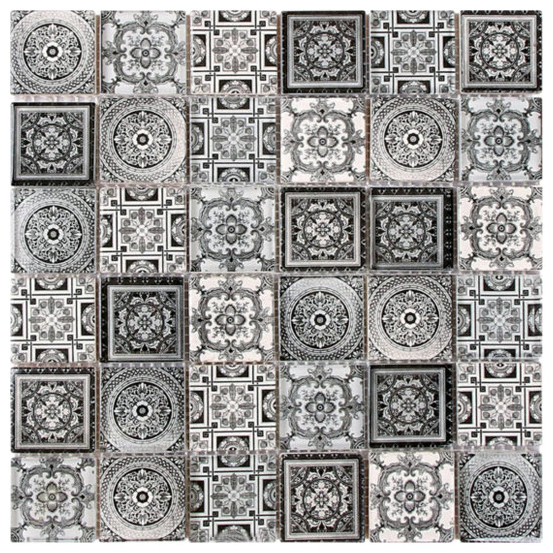 Qualis Ceramica Chelsea 12" x 12" Glass 2" Patchwork Pattern Mosaic