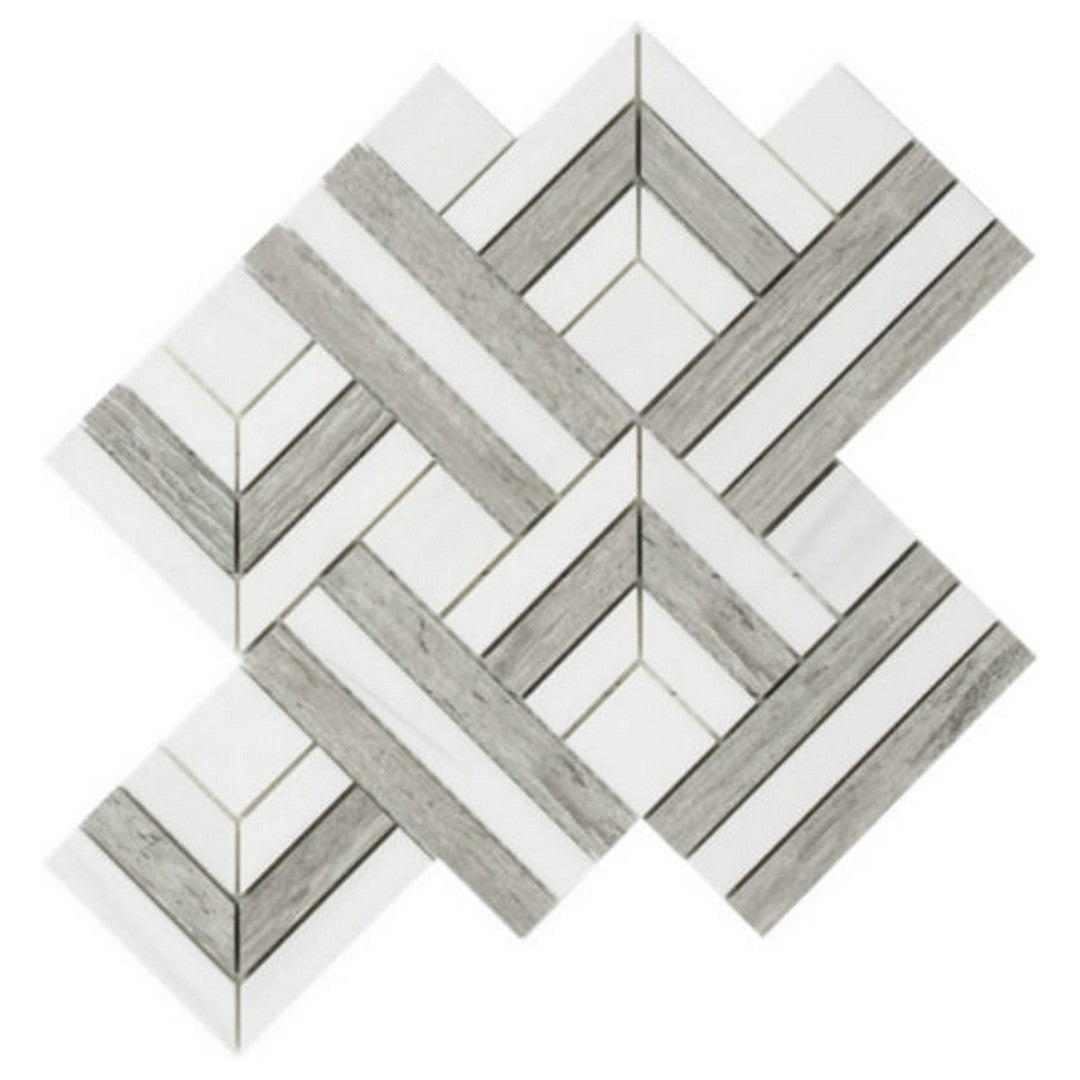 Qualis Ceramica Hamptons 11" x 13" Natural Stone Sunfish Mosaic