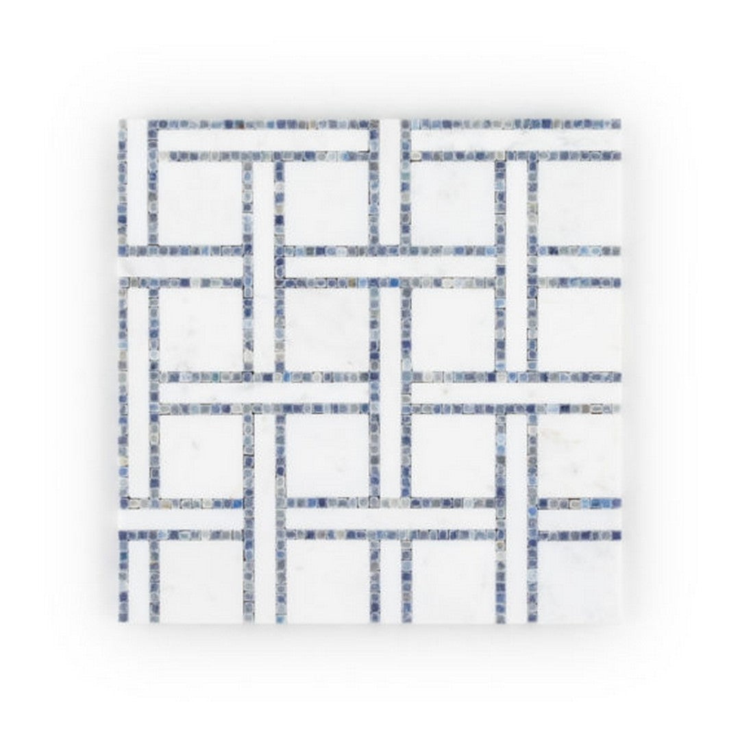 Qualis Ceramica Hamptons 9.5" x 9.5" Honed Marble Botanic Mosaic