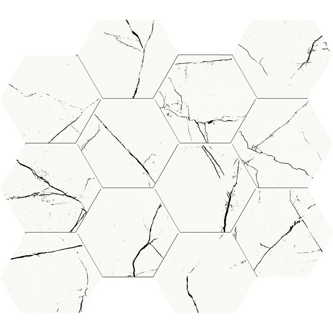 Rickert Unicom Starker Muse 12" x 13" Polished Porcelain 4" Hexagon Mosaic