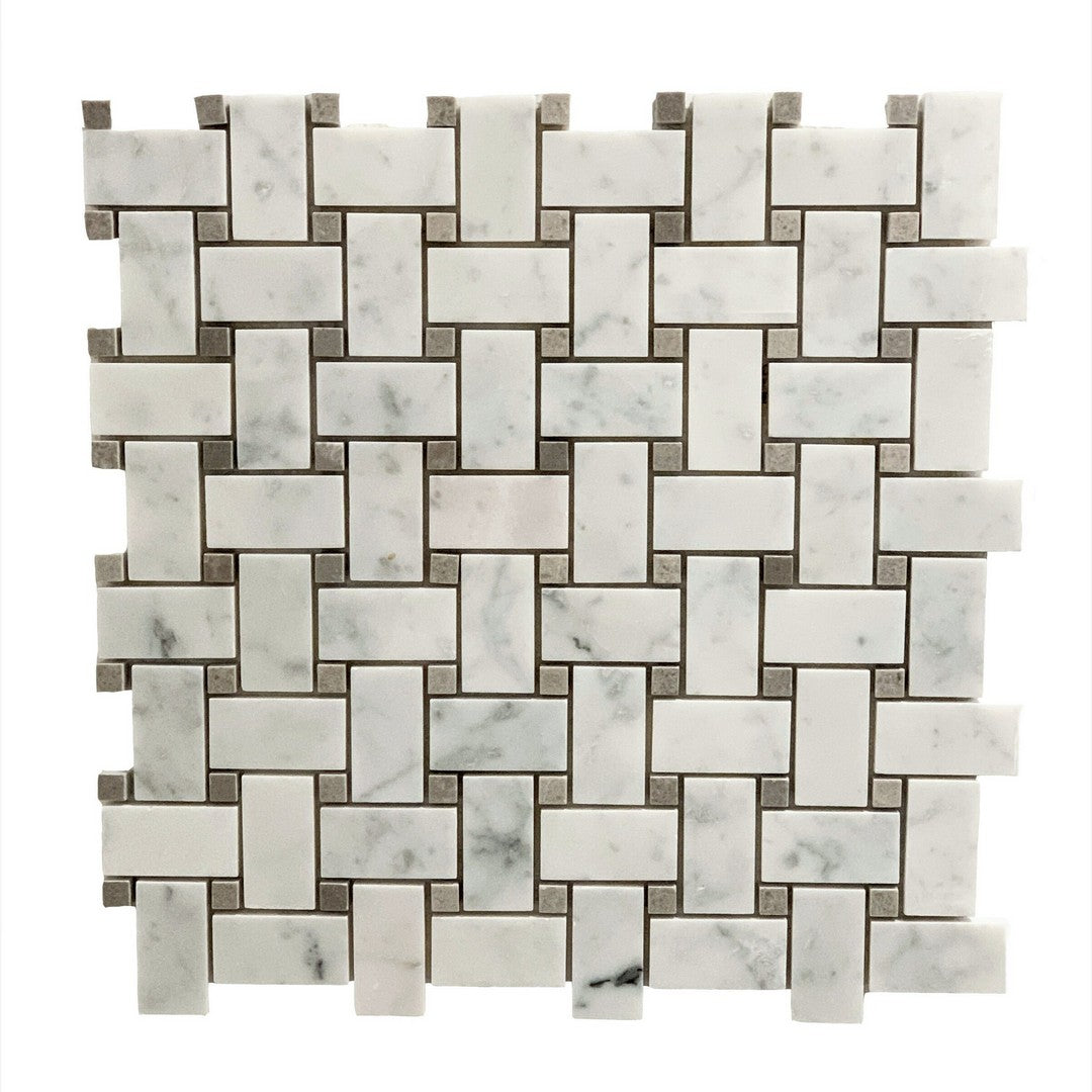 Rickert Carrara 12" x 12" Polished Marble Mosaic