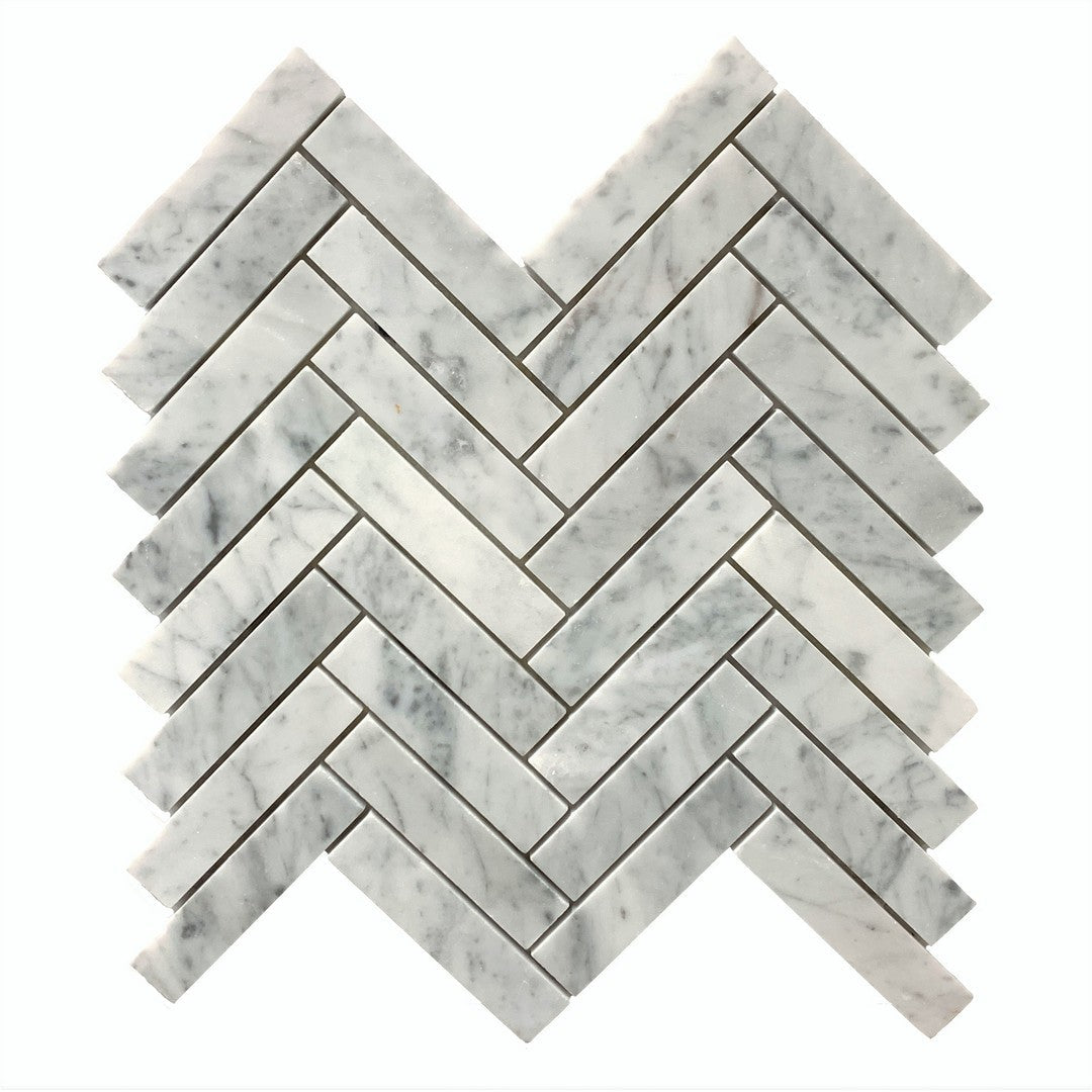 Rickert Carrara 12" x 12" Polished Marble 1x4" Mosaic
