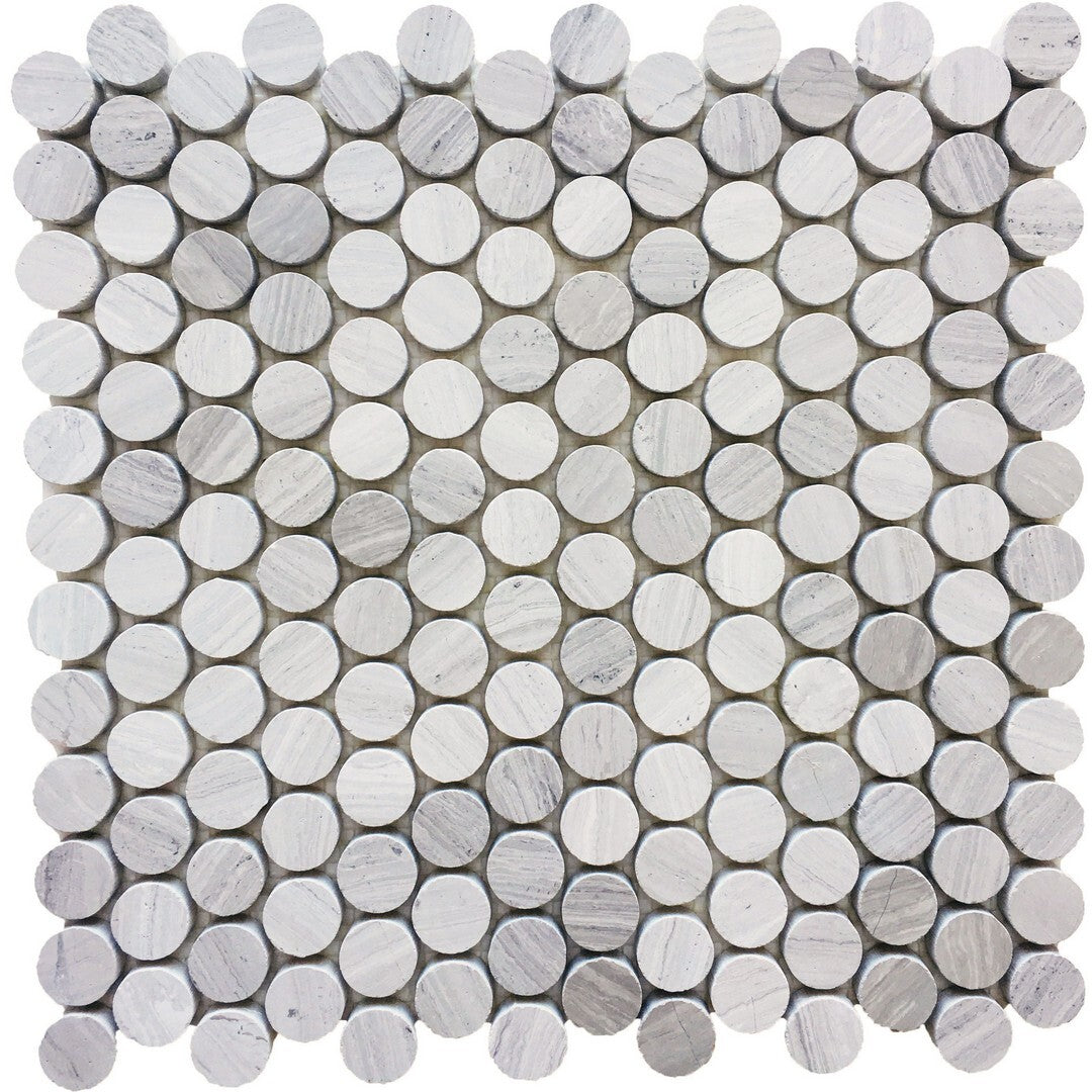 Rickert 12" x 12" Honed Marble 1" Penny Round Mosaic
