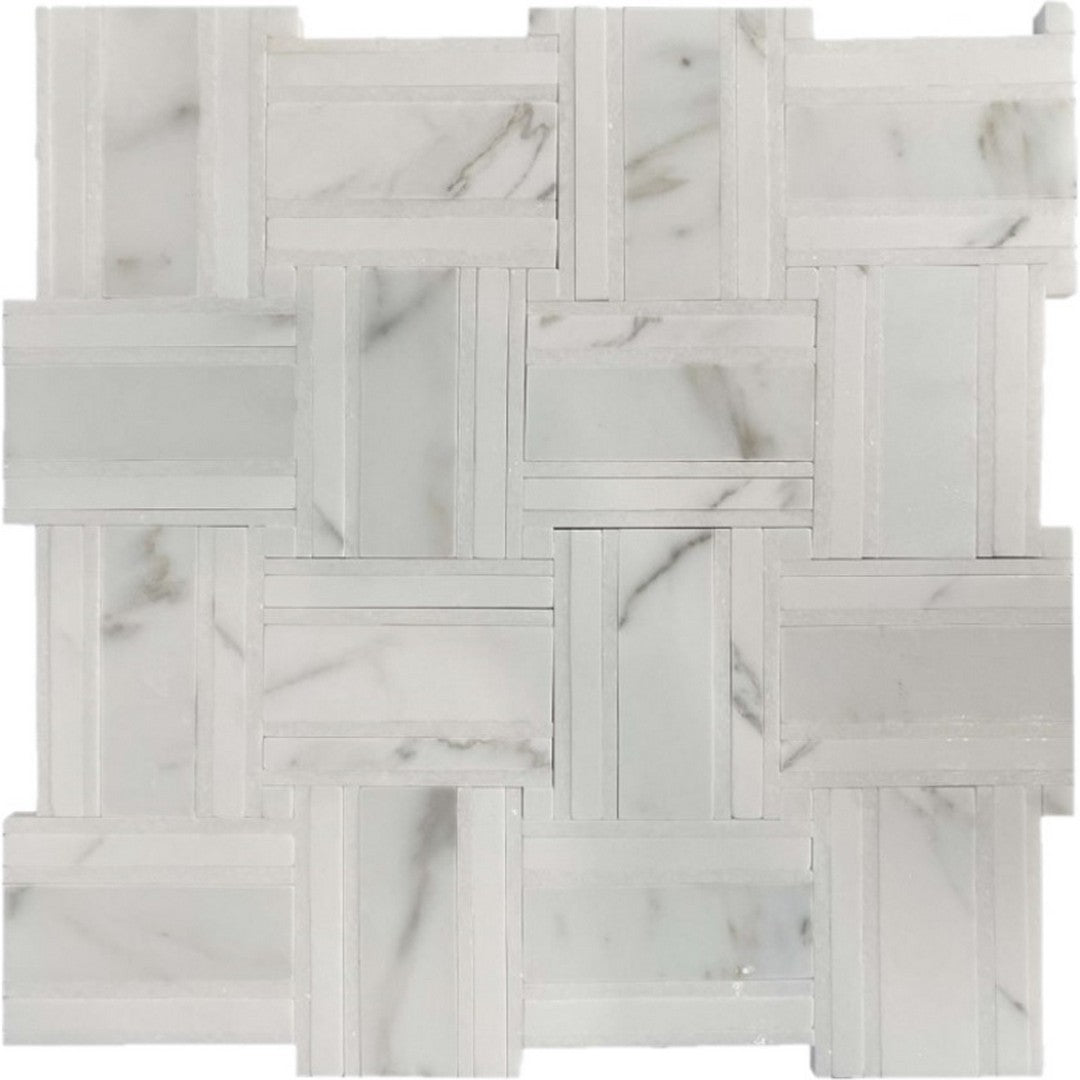 Rickert 12.60" x 12.60" Polished Marble Mosaic