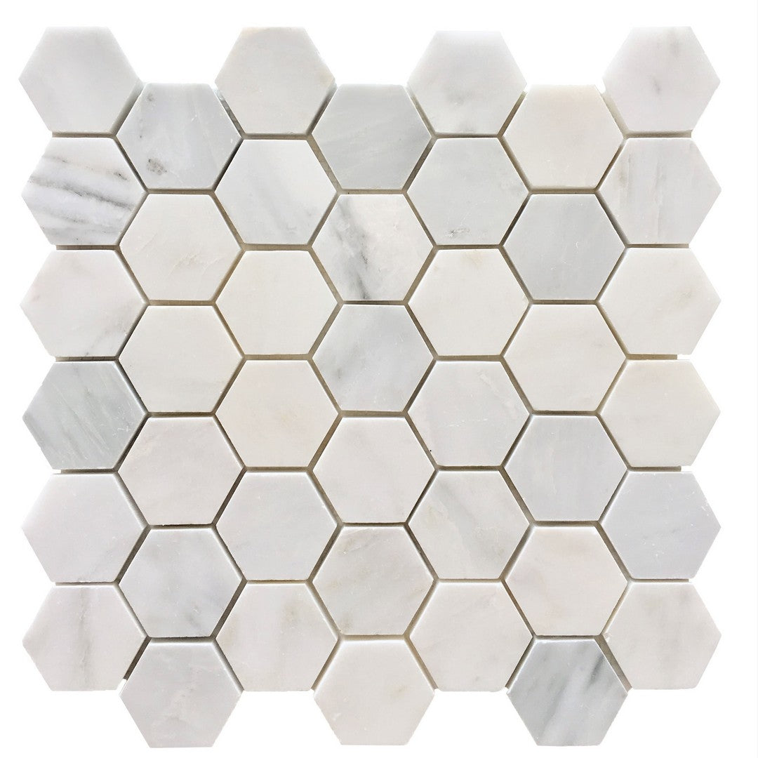 Rickert Oriental 12" x 12" Honed Marble 2" Hexagon Mosaic