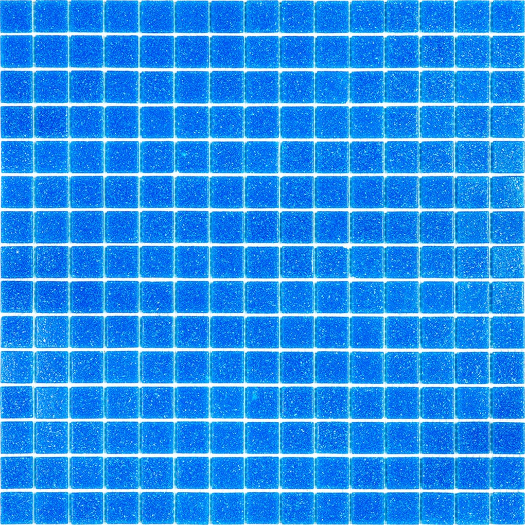 MiR Alma Solid Color Sandy Blue 12" x 12" Glass 0.8" Mosaic