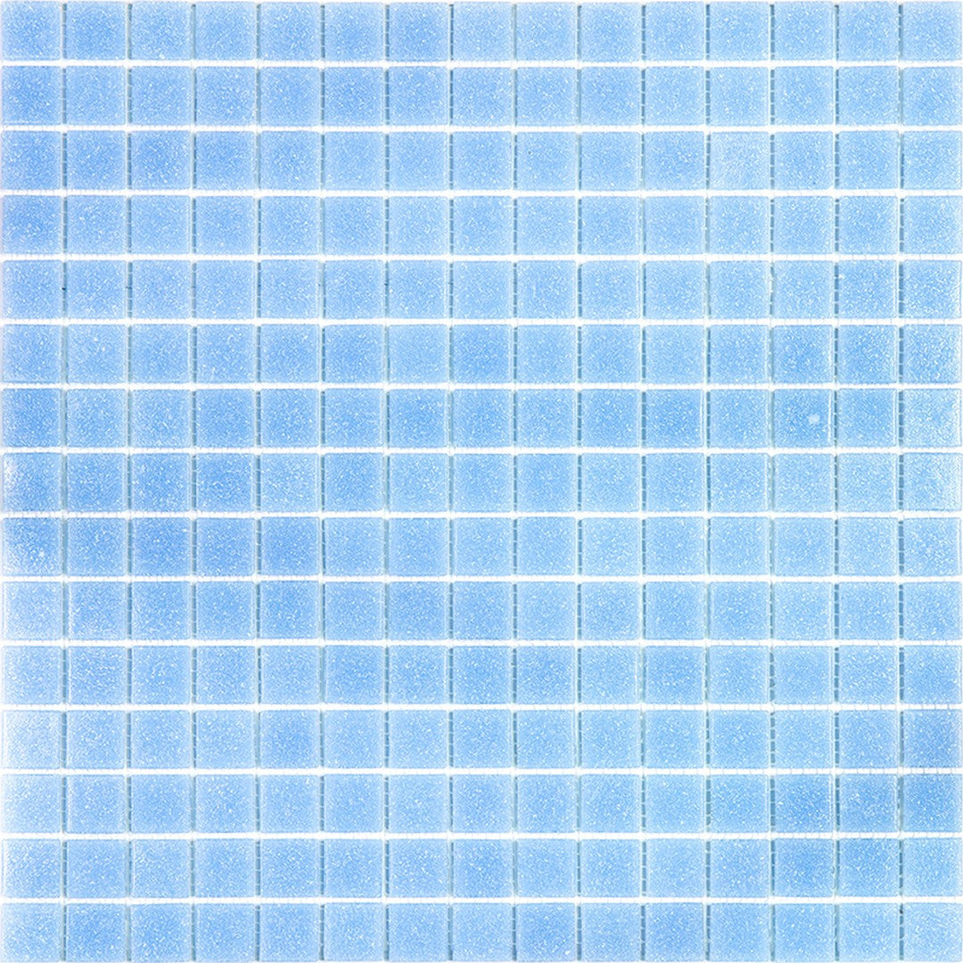MiR Alma Solid Color Sandy Blue 12" x 12" Glass 0.8" Mosaic