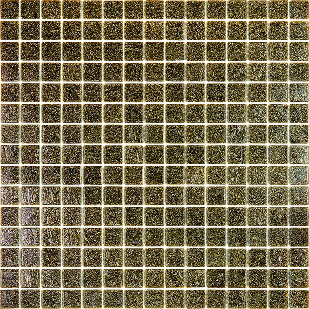 MiR Alma Solid Color Sandy Brown 12" x 12" Glass 0.8" Mosaic