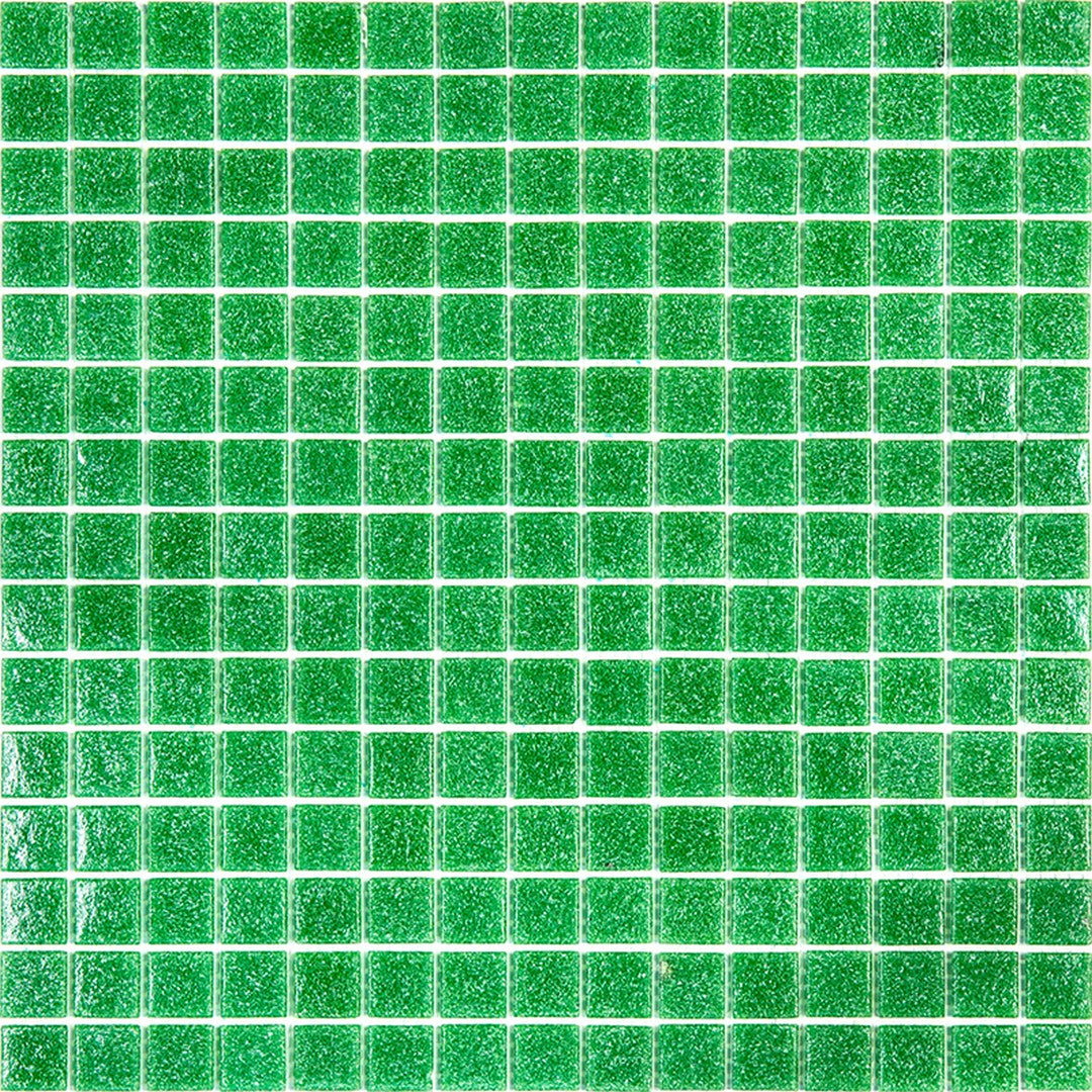 MiR Alma Solid Color Sandy Green 12" x 12" Glass 0.8" Mosaic