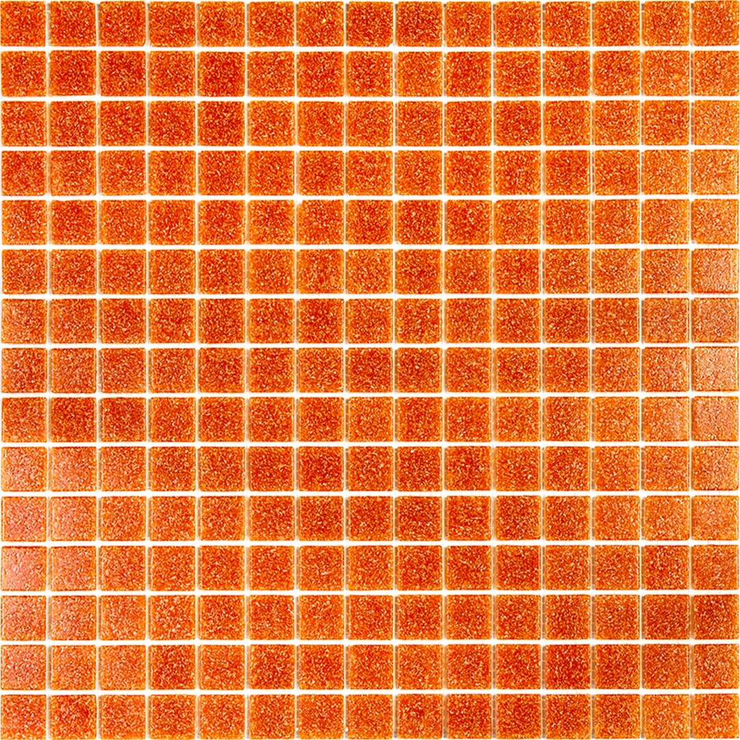 MiR Alma Solid Color Sandy Red 12" x 12" Glass 0.8" Mosaic