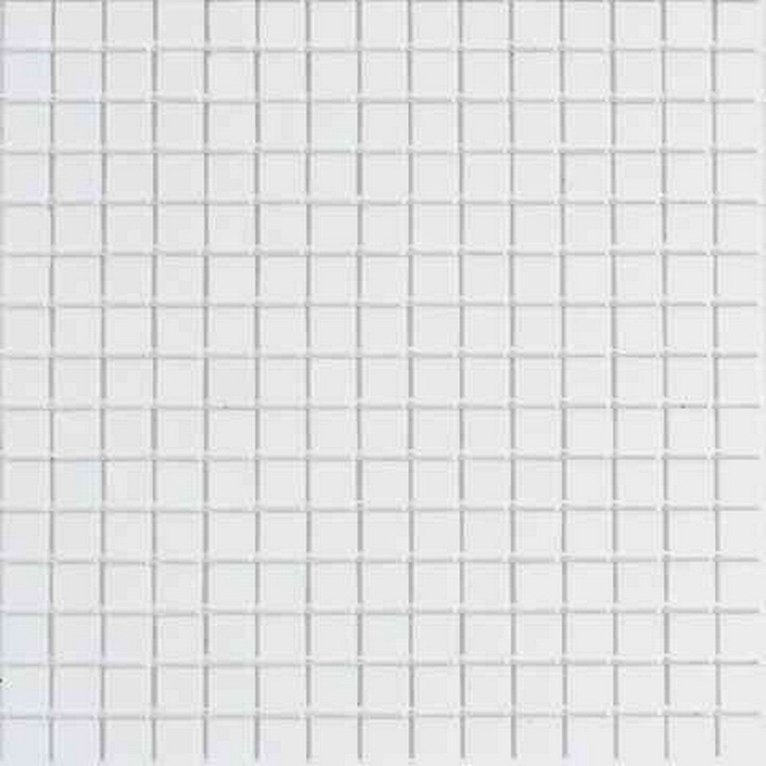MiR Alma Solid Color Sandy White 12" x 12" Glass 0.8" Mosaic