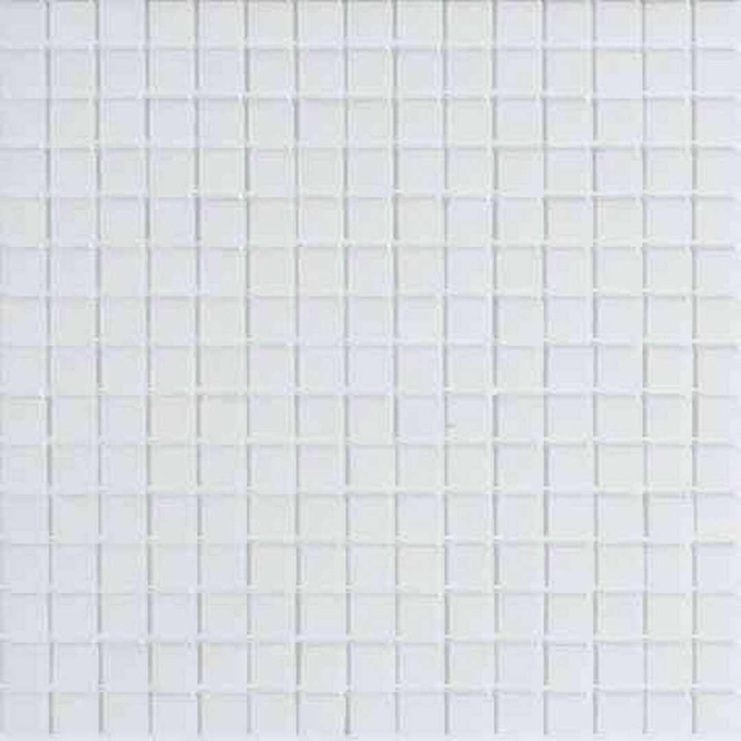 MiR Alma Solid Color Sandy White 12" x 12" Glass 0.8" Mosaic
