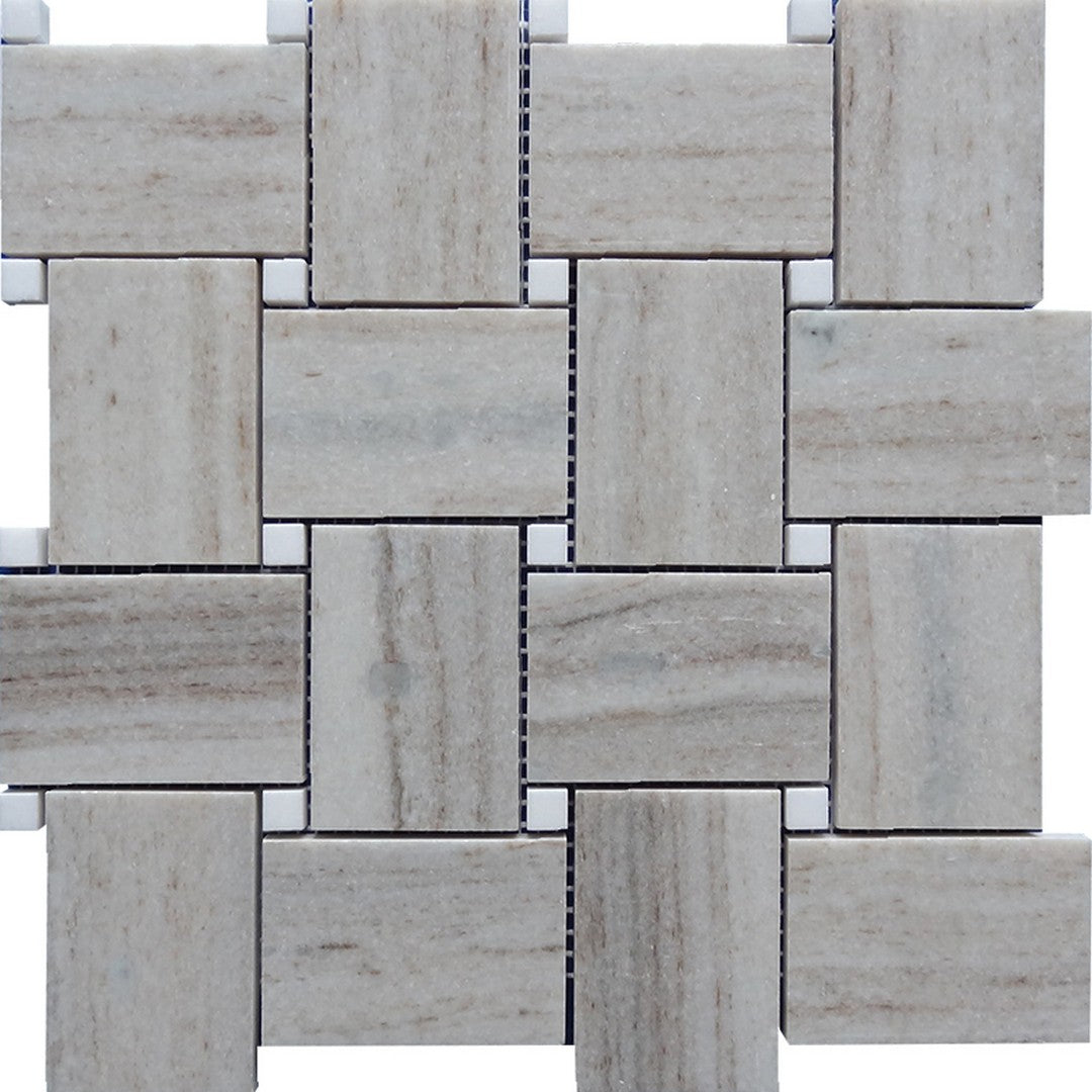 MiR Sahara 10.9" x 10.9" Polished Natural Stone Weave Mosaic