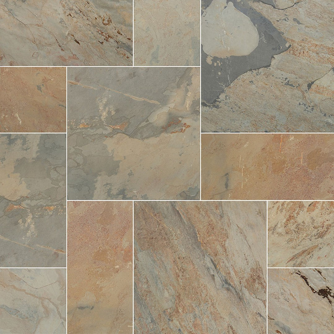 MS International Autumn Gauged Back Slate Versailles Pattren Tile