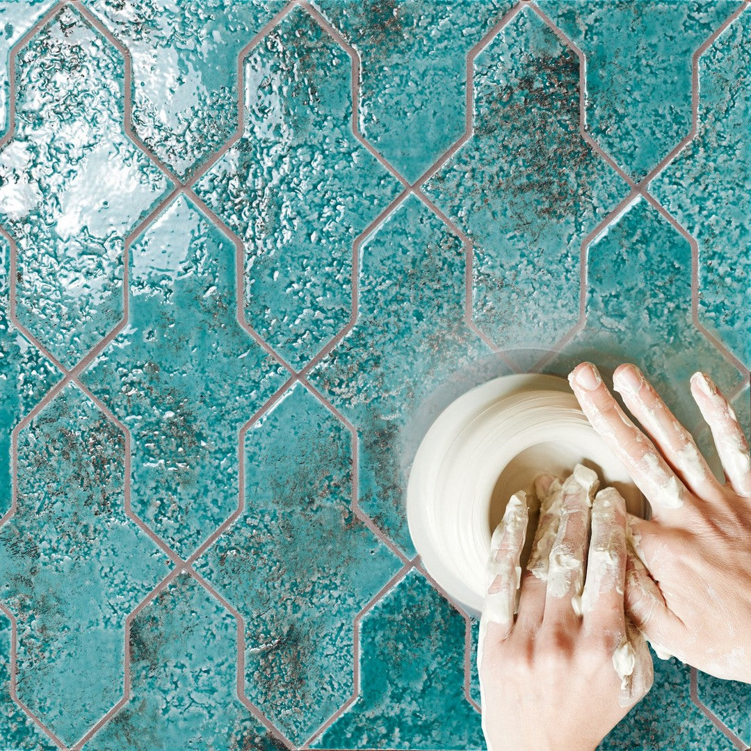 Crossville-Gibraltar-2.5-x-7-Semi-Gloss-Amulet-Shape-Porcelain-Tile-Turquoise