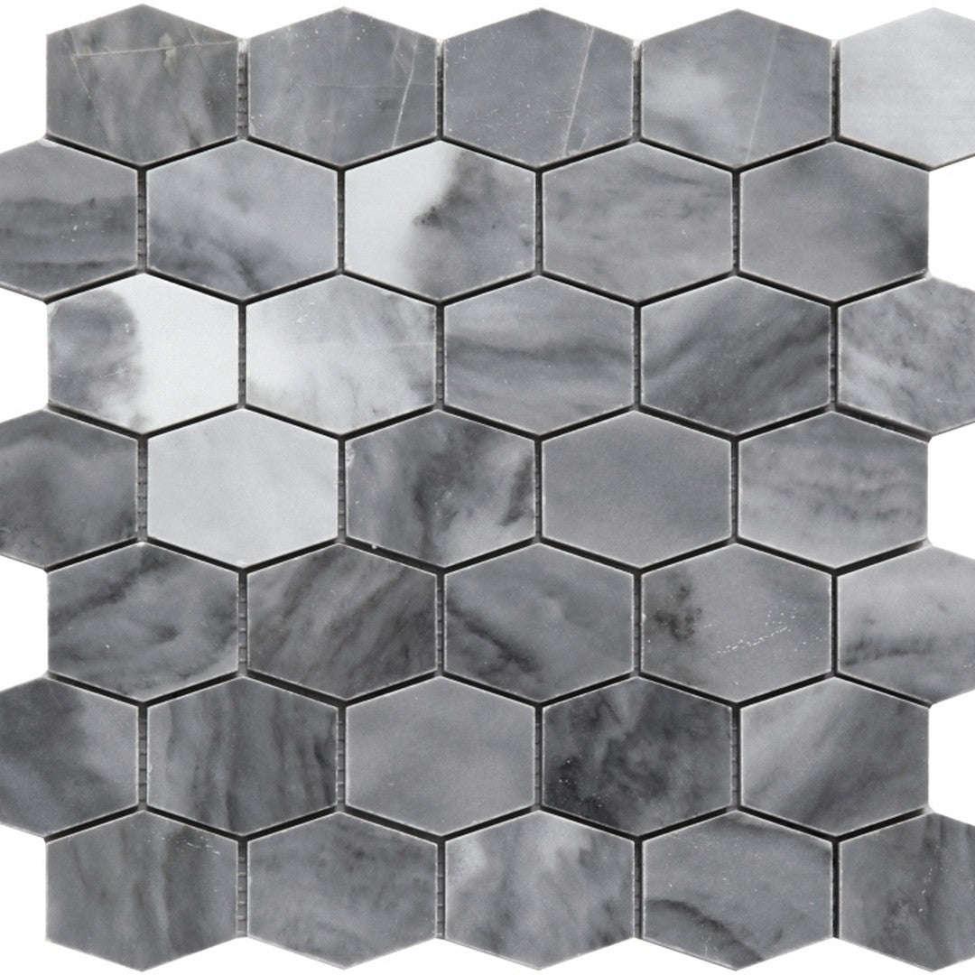 MiR Seattle 11.7" x 12" Polished Marble Hexagon Mosaic
