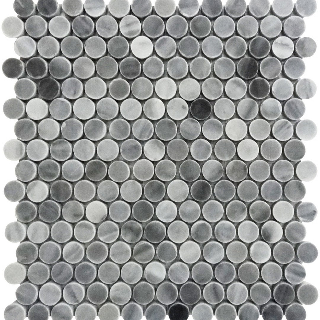MiR Seattle 11.3" x 12.3" Interlocking Bardiglio Nuvolato Marble Mosaic