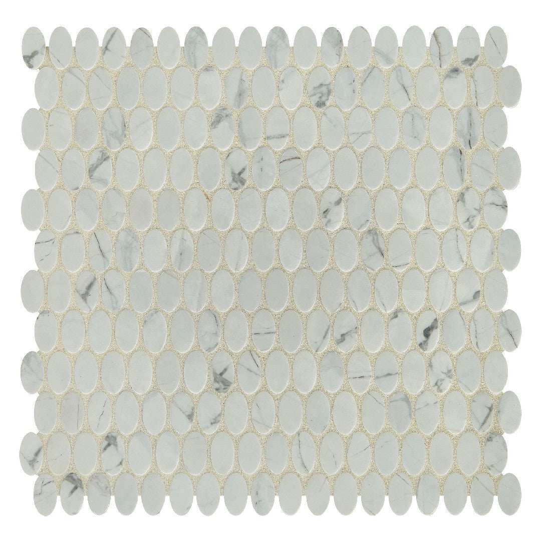 Daltile-Statuette-12-x-12-Matte-Marble-0.5x1-Oval-Mosaic-Paloma-Grey