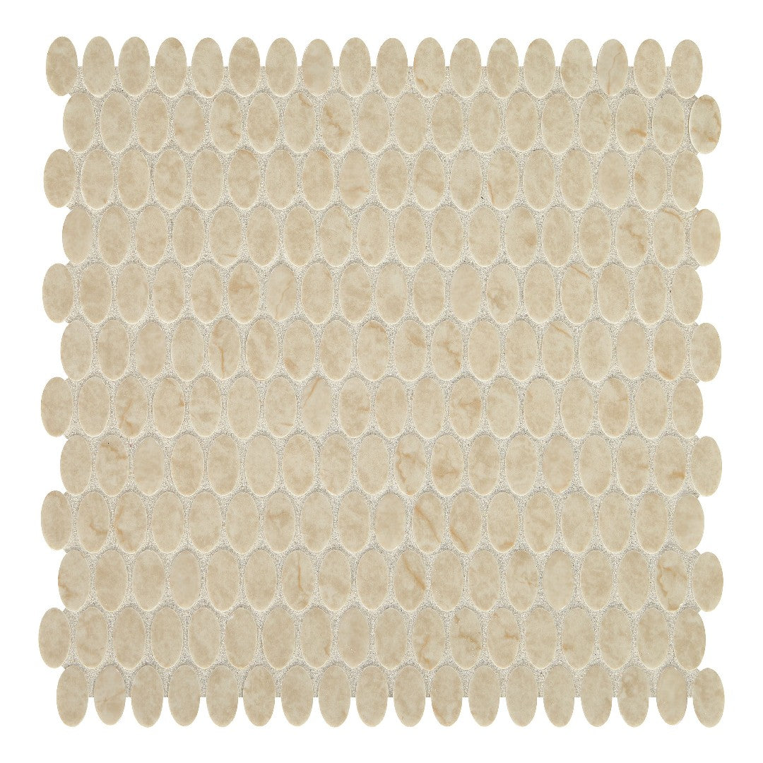 Daltile Statuette 12" x 12" Matte Marble 0.5x1" Oval Mosaic