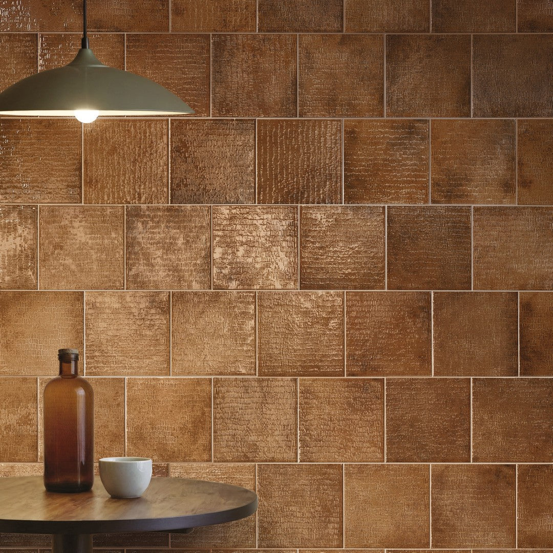 Settecento-Inciso-6-x-6-Glossy-Grooved-Texture-Porcelain-Wall-Tile-Earth