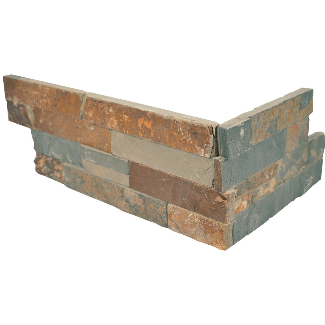 Bedrosians Slate Butterscotch 6" x 24" Natural Cleft Ledger Corner