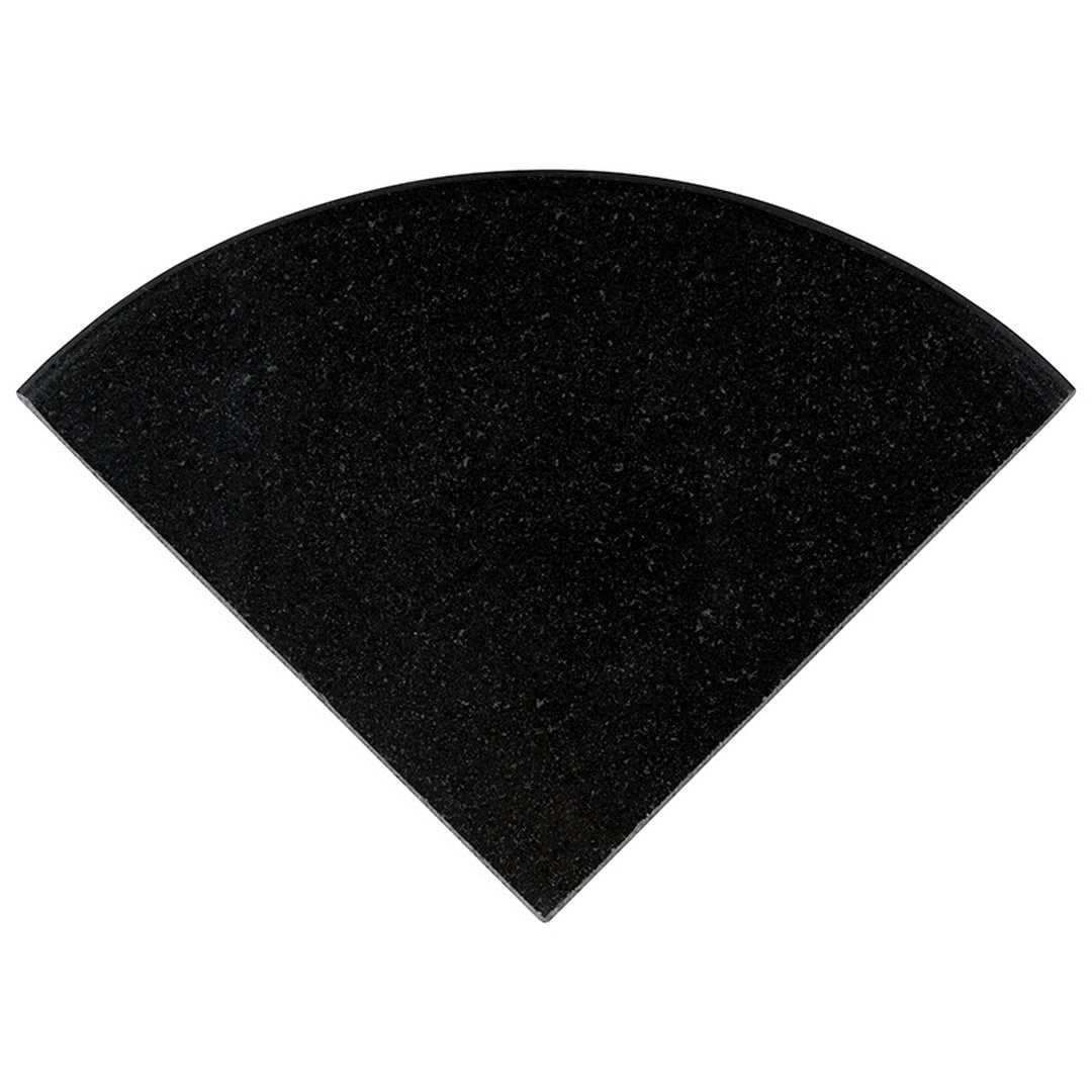 MS International Premium Black Textured Granite Corner Shelf 9" Radius Beveled