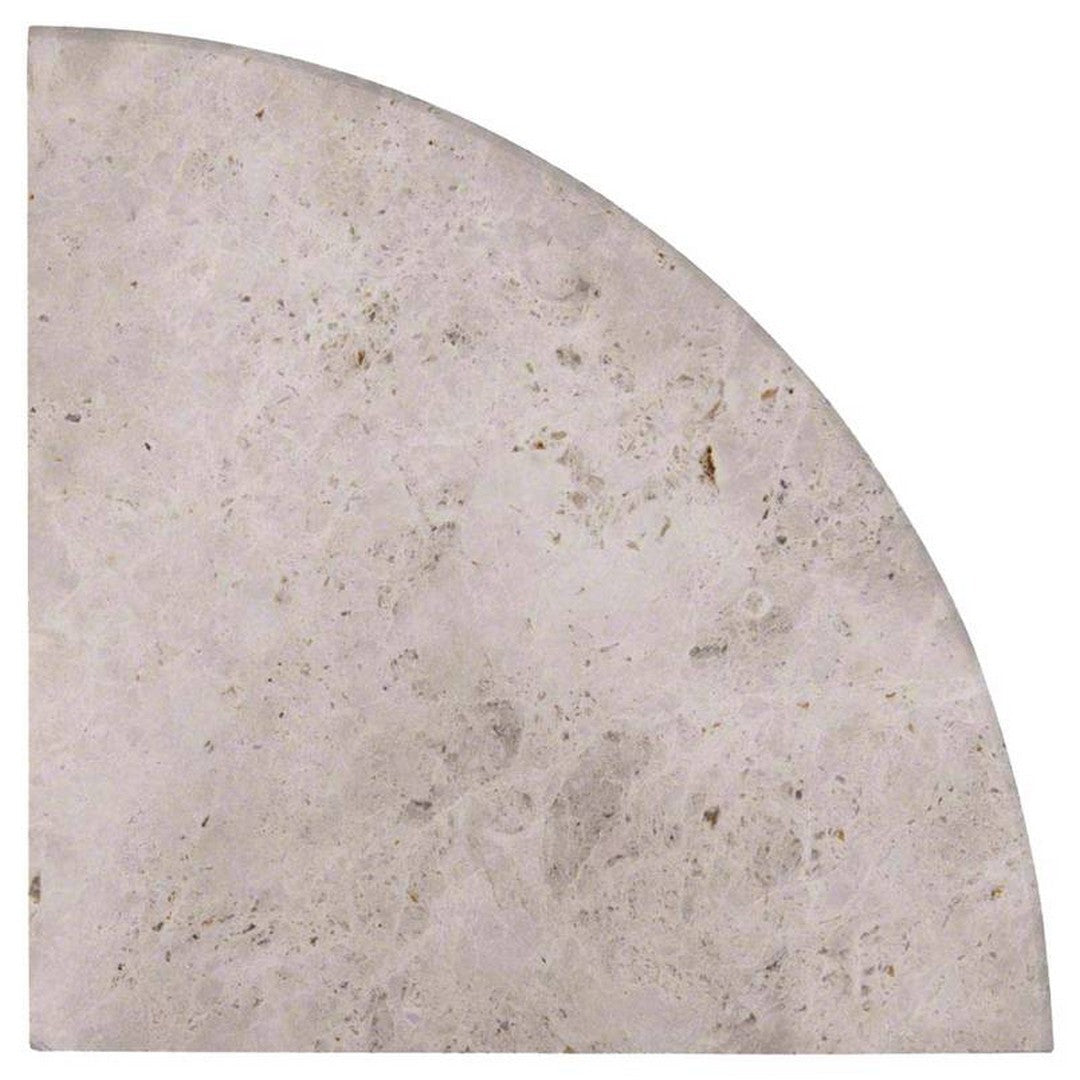 MS International Tundra Gray Polished Marble Corner Shelf 9" Radius Beveled