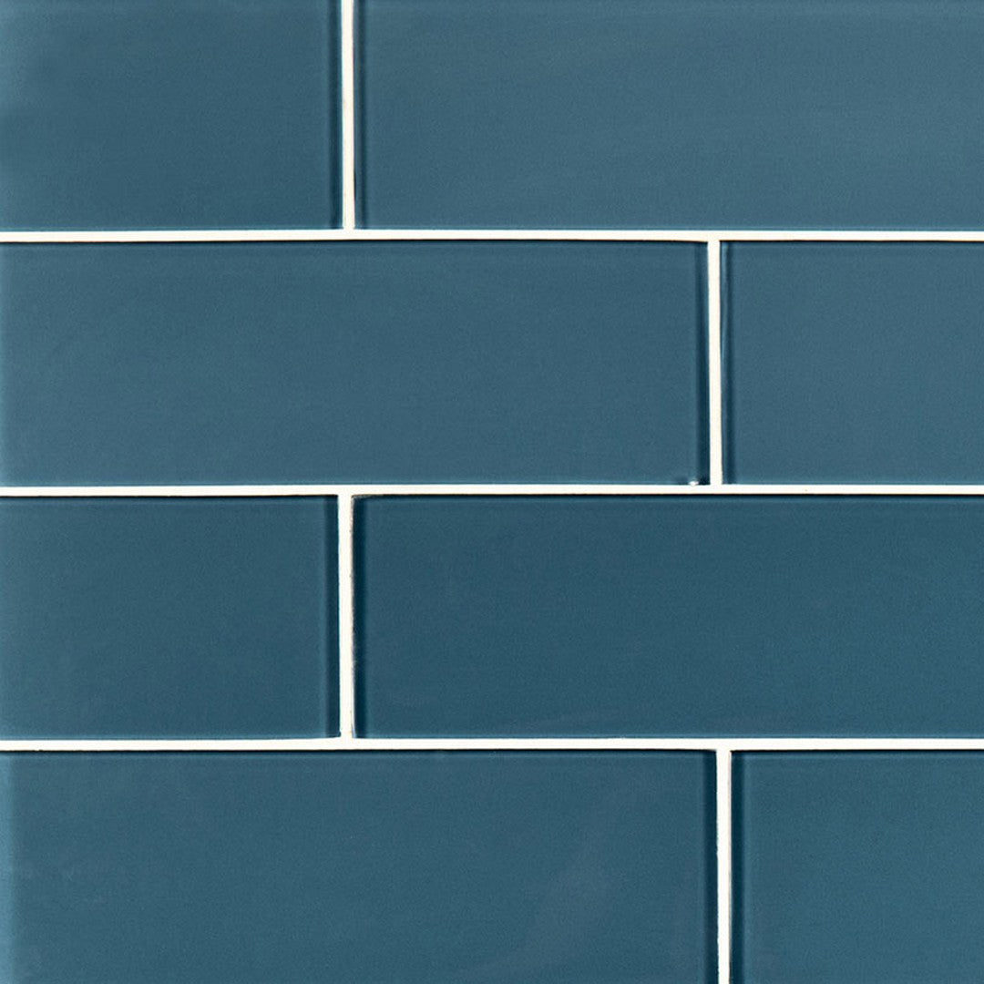 MS International Haiku Sapphire 3" x 9" Glass Tile