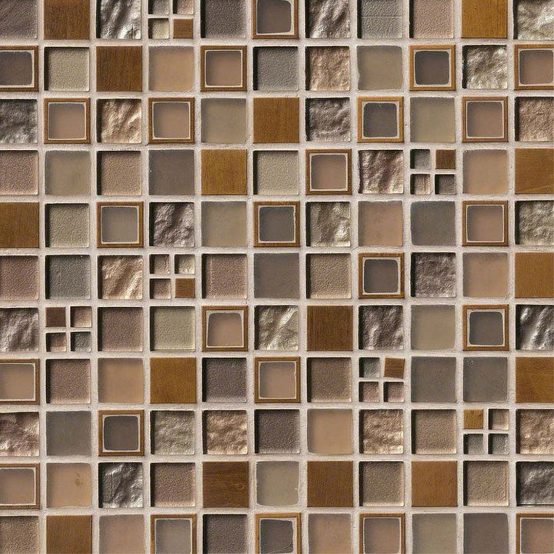 MS International Decorative Blend 12" x 12" Glass & Stone Mosaic