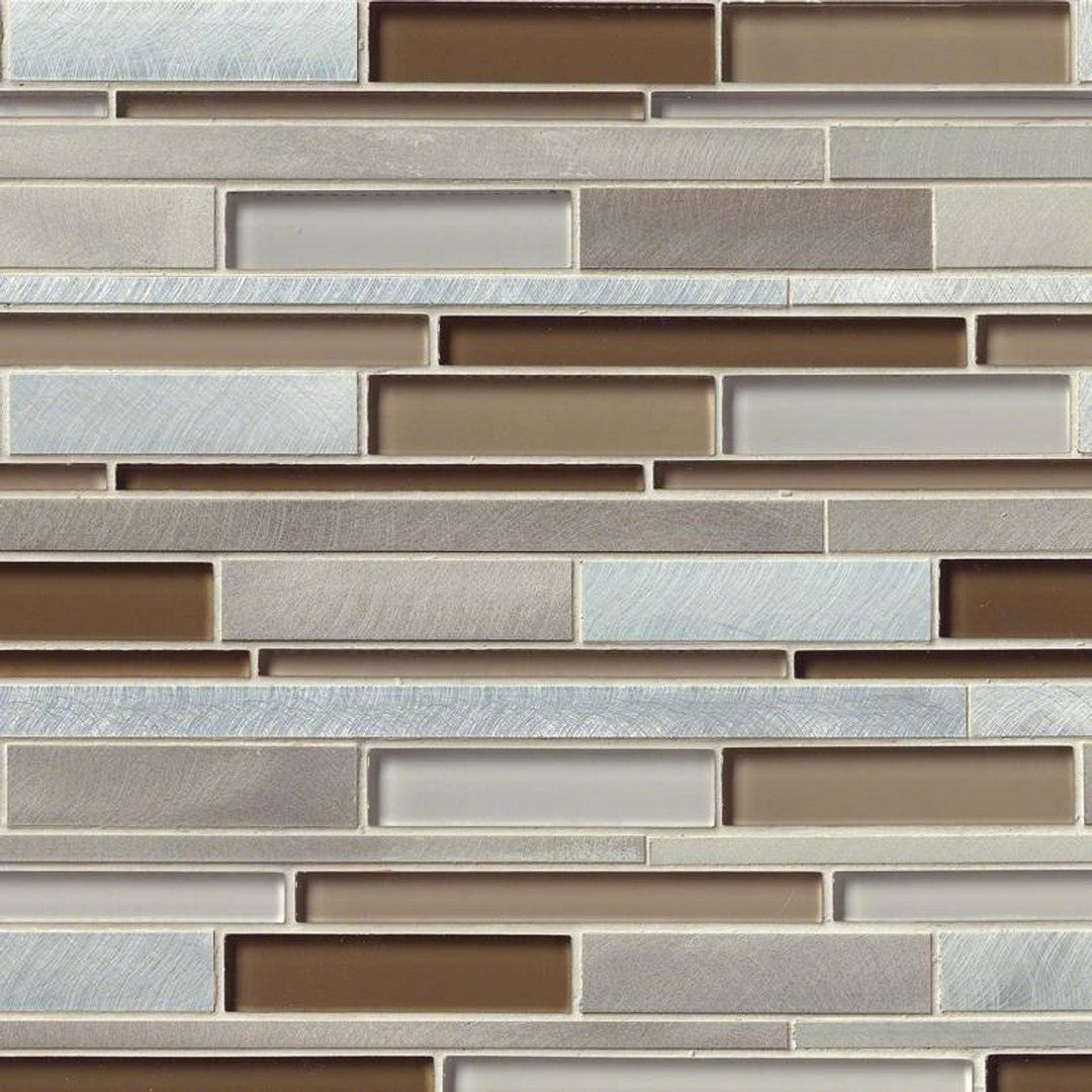 MS International Decorative Blend 12" x 12" Glass & Stone Mosaic
