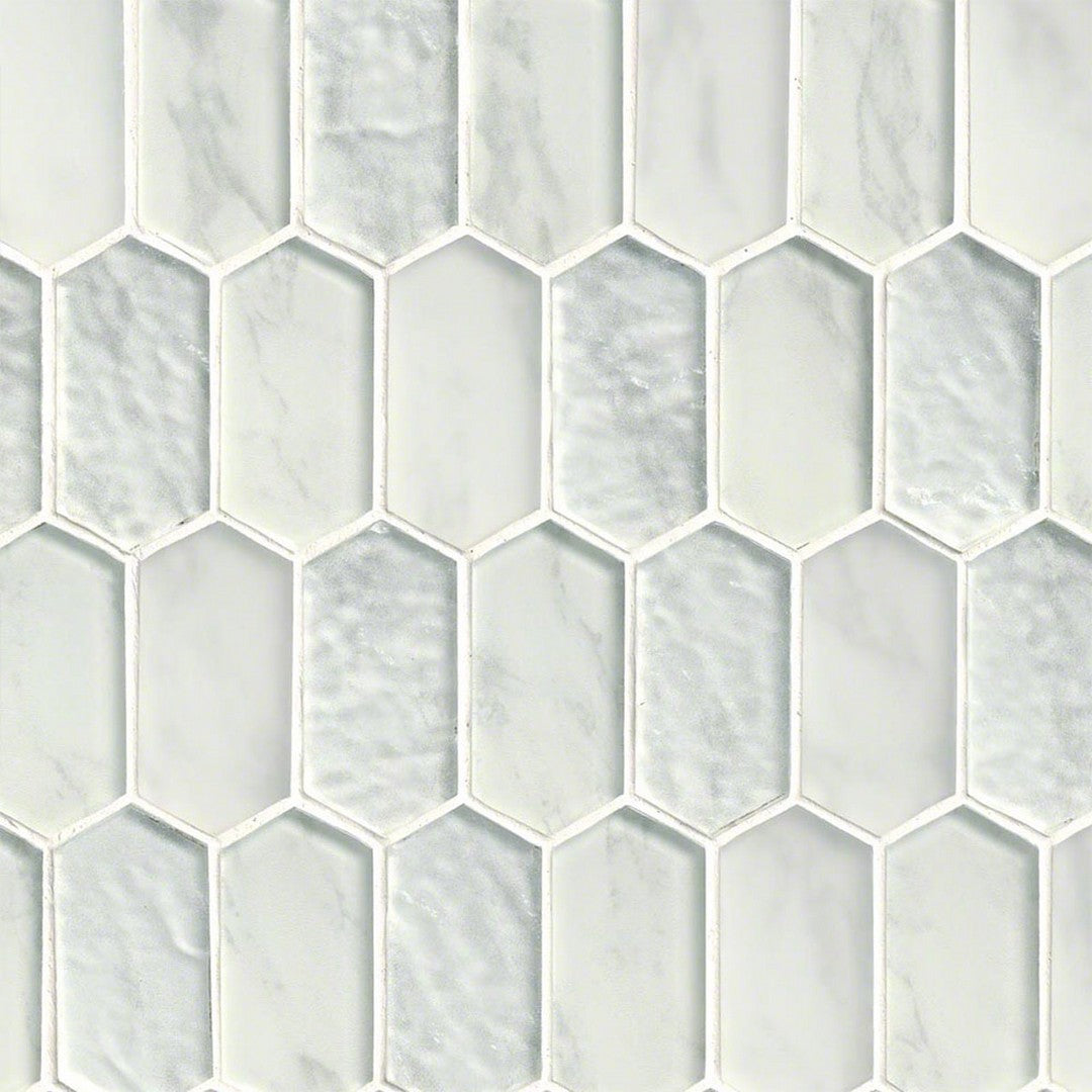 MS International Calypso 11.72" x 11.93" Glass Picket Fence Mosaic