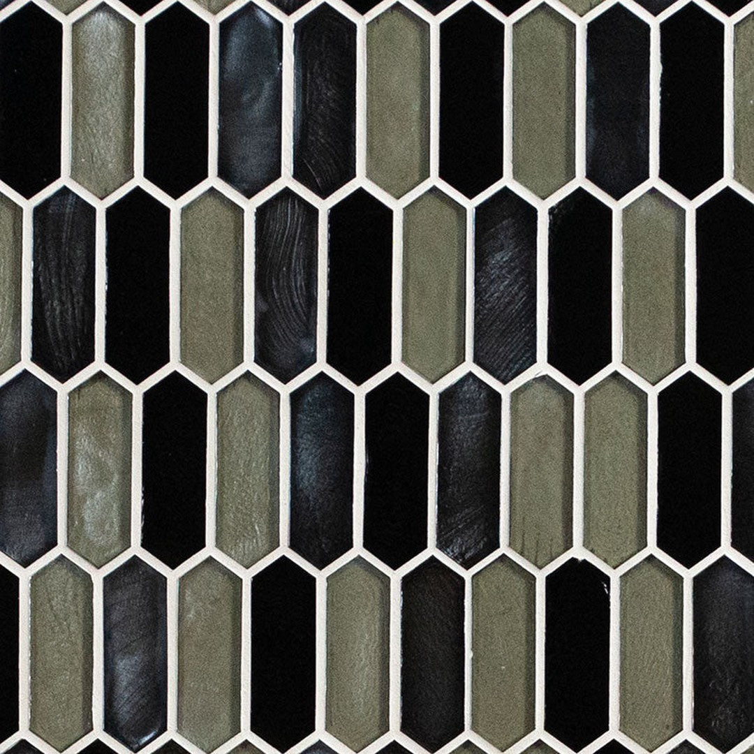 MS International Pixie 10" x 11" Glossy Picket Fence Glass Mosaic