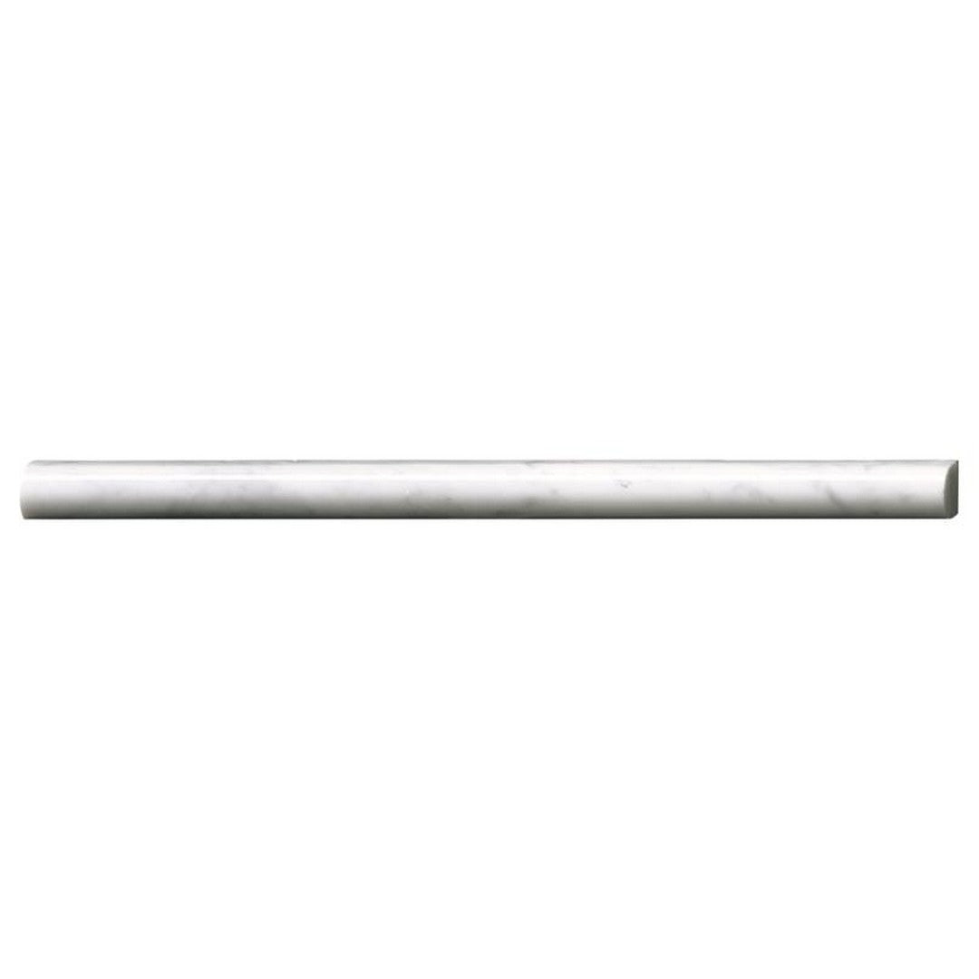 MS International Carrara White 0.75" x 12" Polished Marble Pencil Molding